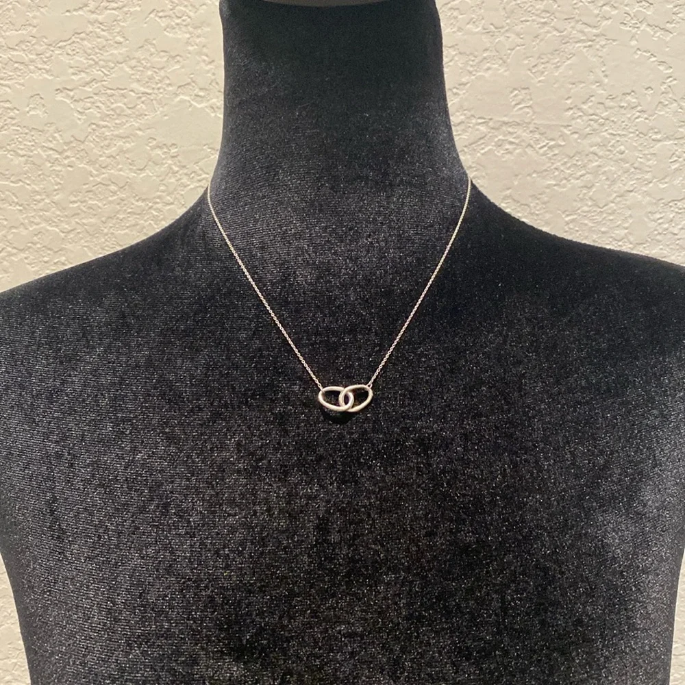 Tiffany & Co. Necklace Elsa Peretti Double Loop Pendant Necklace Silver … - Picture 1 of 8